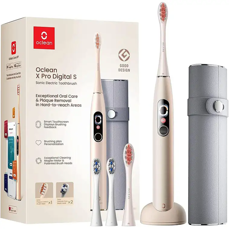 Умная зубная электрощетка Oclean X Pro Digital Set Electric Toothbrush Champagne Gold (6970810552577)